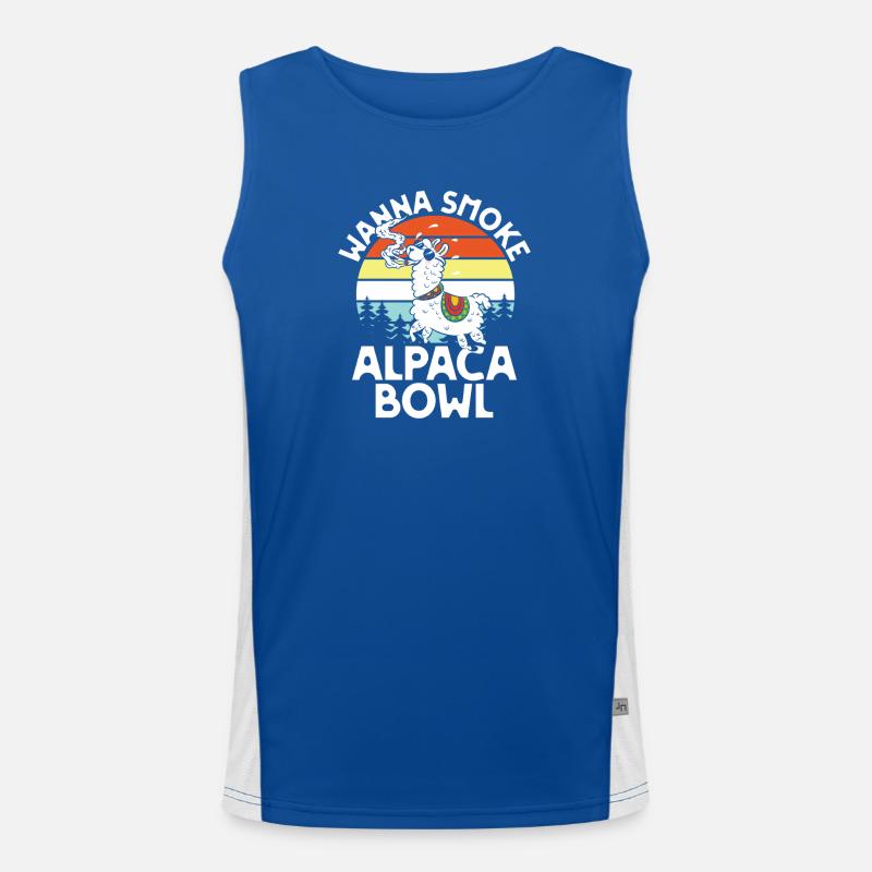 Alpaca Bowl Sunset Retro Forest Funktionelles Kontrast-Tank Top für Männer 