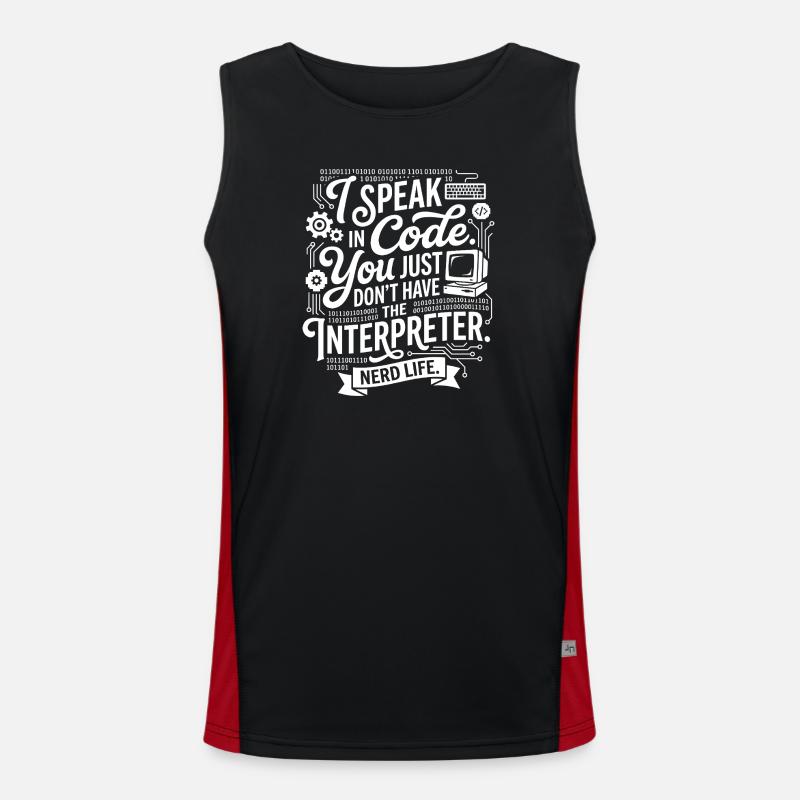 Codeflüstern Nerdleben - Men's Functional Contrast Tank Top  - black/red