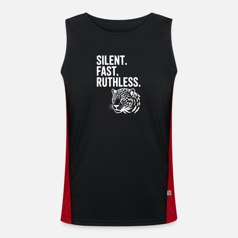 Silent. Fast. Ruthless. - Men's Functional Contrast Tank Top  - black/red