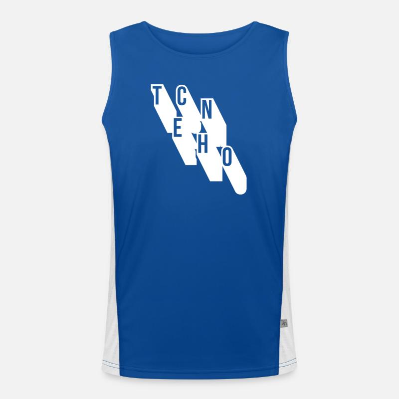 Techno-Musik geometrisches Logodesign Funktionelles Kontrast-Tank Top für Männer 