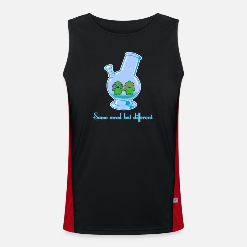 Same weed but different - Men's Functional Contrast Tank Top  - black/red