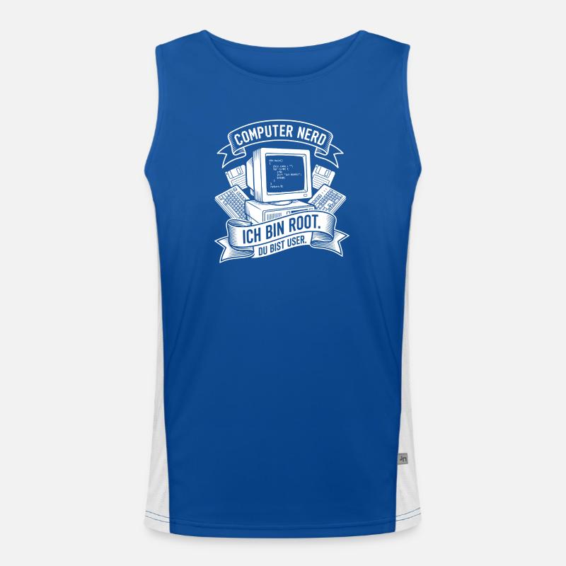 Ich bin Root Computer Nerd Funktionelles Kontrast-Tank Top für Männer 