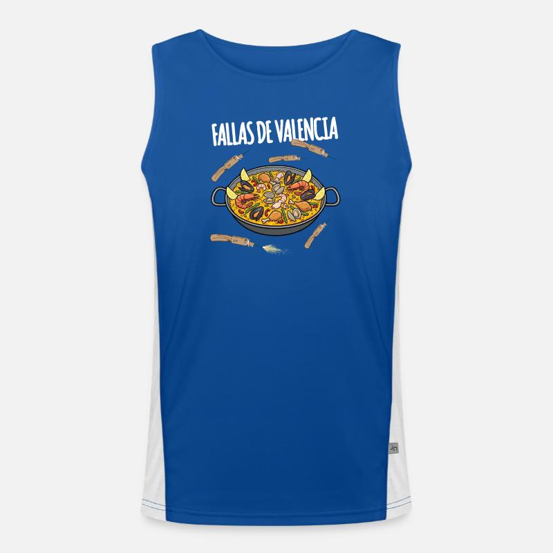 Fallas De Valencia Paella Funktionelles Kontrast-Tank Top für Männer 