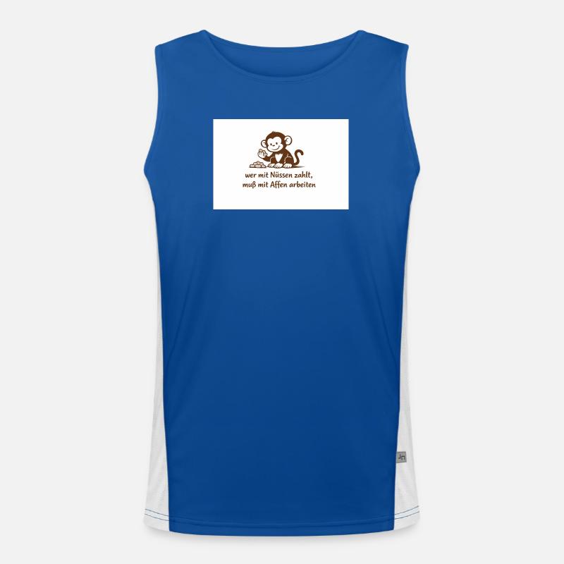 Arbeiteraffe_mit_Erdnuessen Débardeur respirant contrasté Homme 