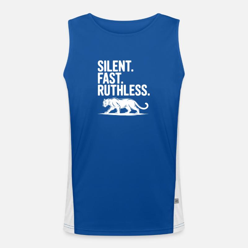 Silent. Fast. Ruthless. Men's Functional Contrast Tank Top 