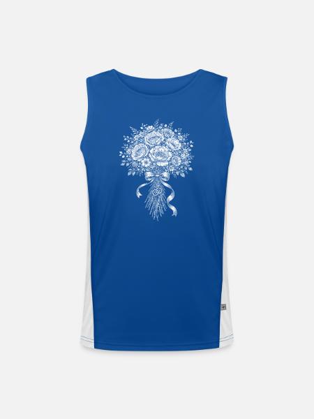 Brautstrauß - Funktionelles Kontrast-Tank Top für Männer  - Royal/Weiß - Vorne