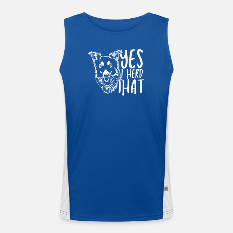 Wolfskopf mit handschriftlichem Text Funktionelles Kontrast-Tank Top für Männer 