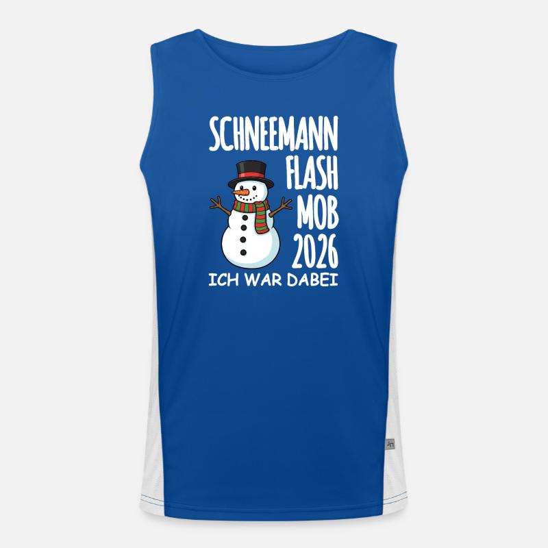 Snowman flash mob Men's Functional Contrast Tank Top 