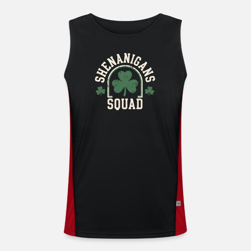 Shenanigans Squad Shamrock Fun - Men's Functional Contrast Tank Top  - black/red