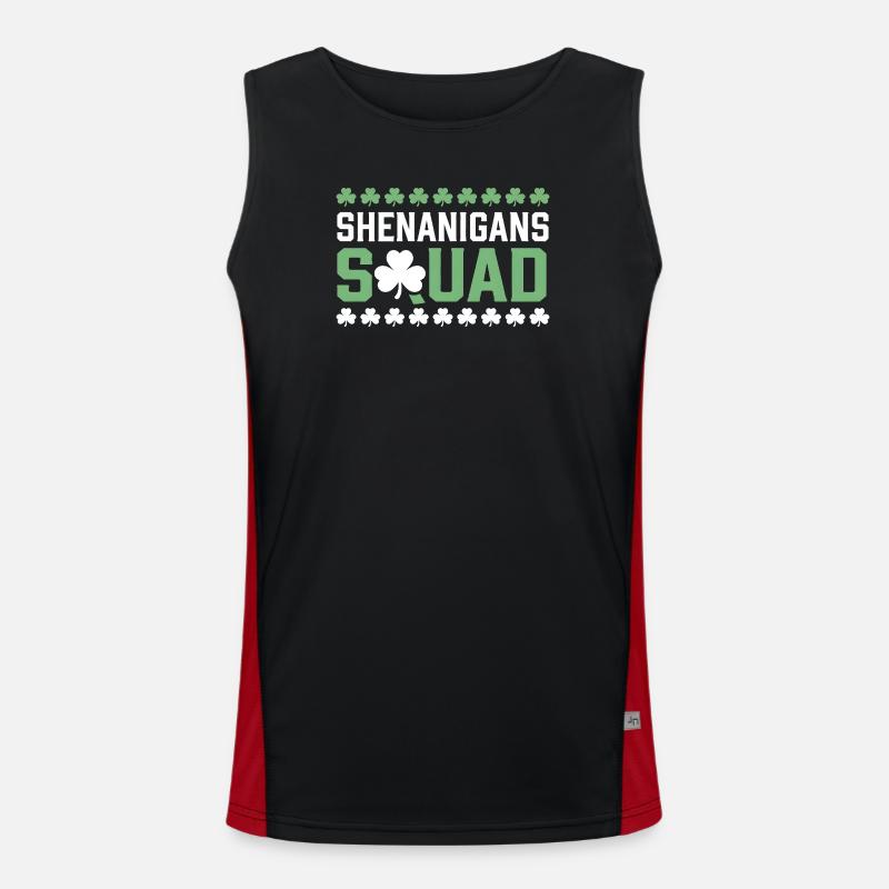 Shenanigans Squad Shamrock Tee - Men's Functional Contrast Tank Top - black/red