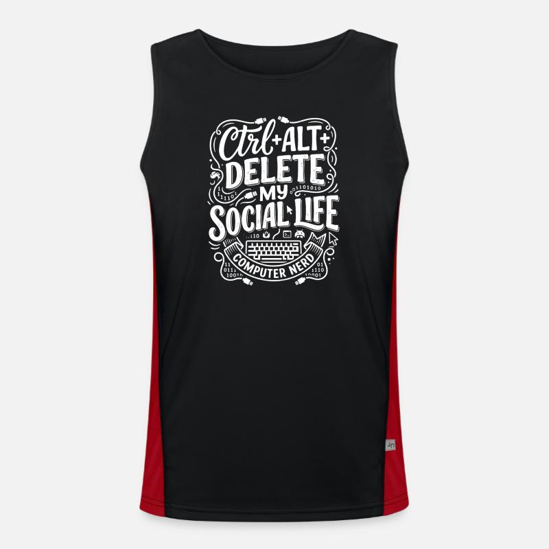 Ctrl+Alt+Delete – Computer Nerd Life - Men's Functional Contrast Tank Top - black/red