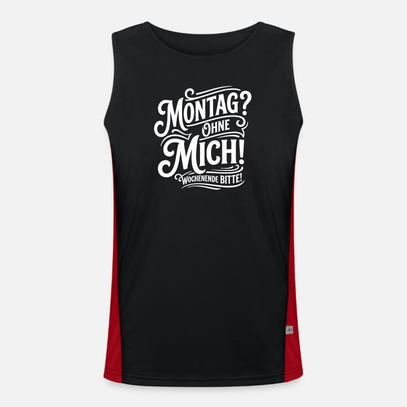 Monday Without Me – Weekend - Men's Functional Contrast Tank Top  - black/red