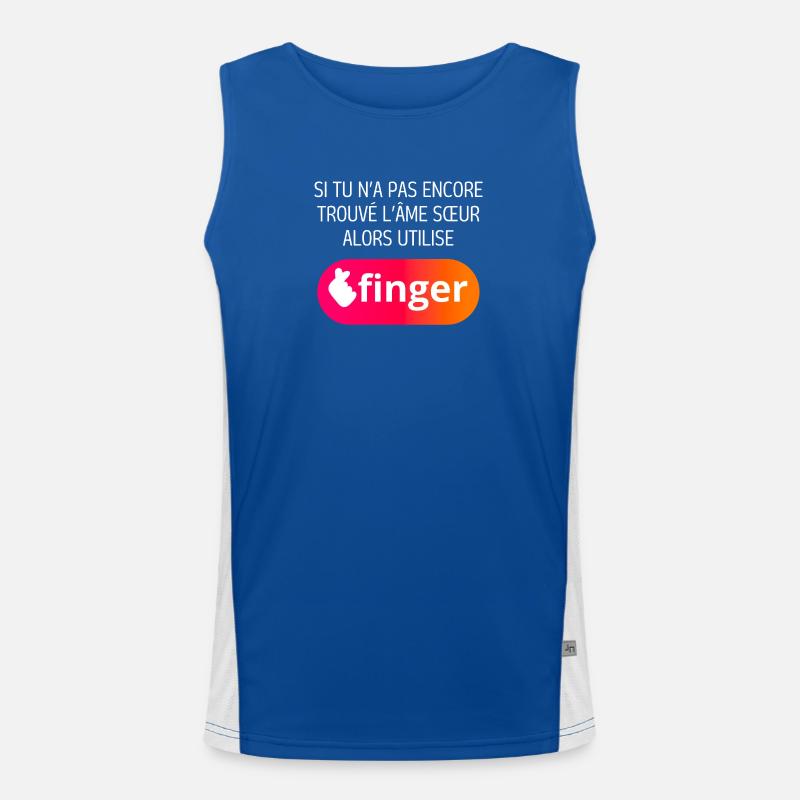 Finger application Men's Functional Contrast Tank Top 