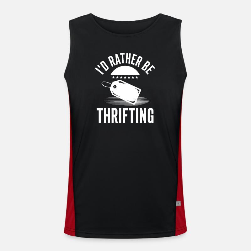 I'd Rather Be Thrifting - Men's Functional Contrast Tank Top - black/red