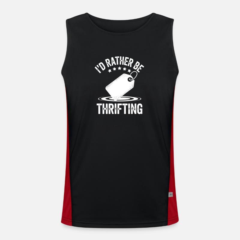 I'd Rather Be Thrifting - Men's Functional Contrast Tank Top  - black/red