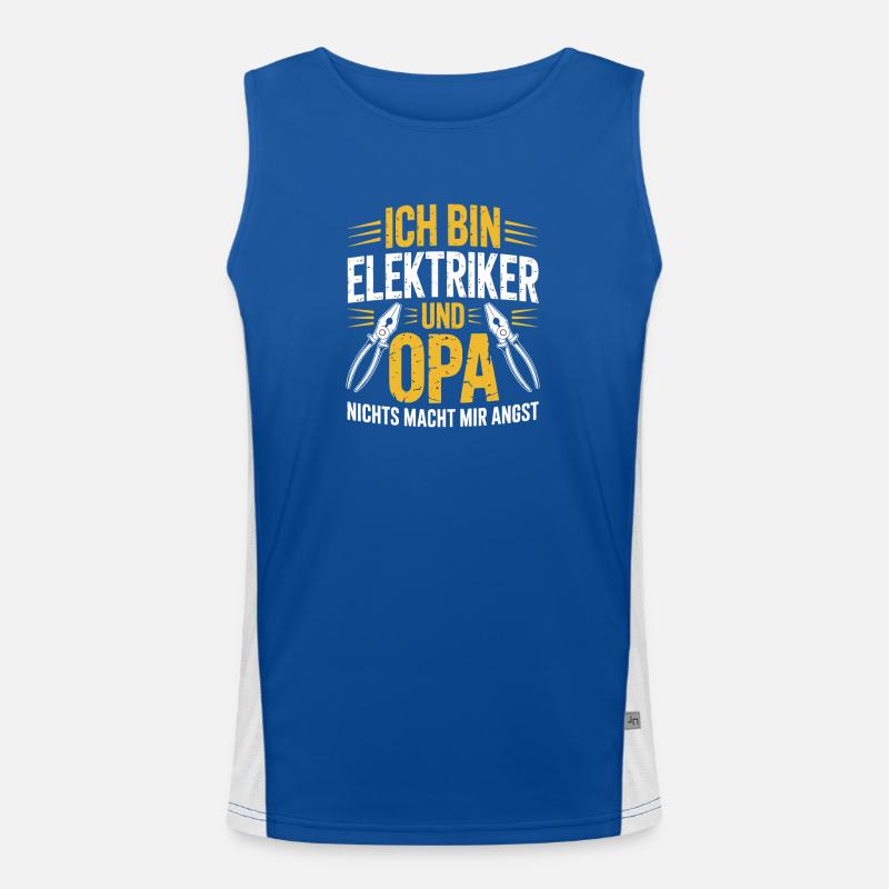 Ich bin Elektriker und Opa  Funktionelles Kontrast-Tank Top für Männer 
