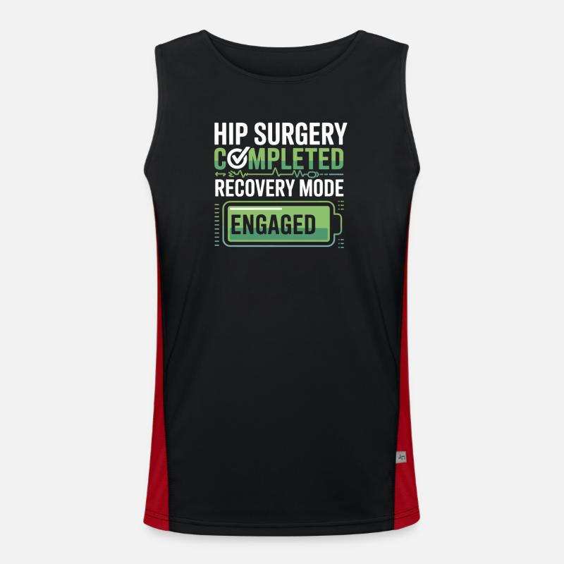 Hip Surgery Recovery Mode Active - Men's Functional Contrast Tank Top  - black/red
