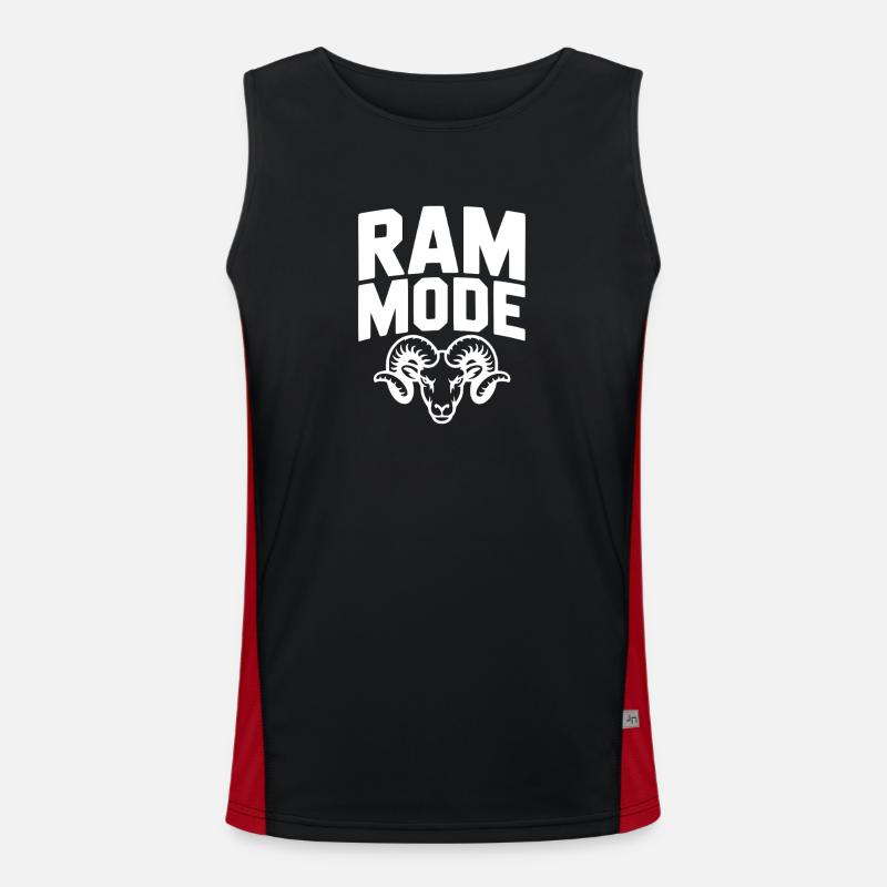 Ram Mode - Men's Functional Contrast Tank Top  - black/red