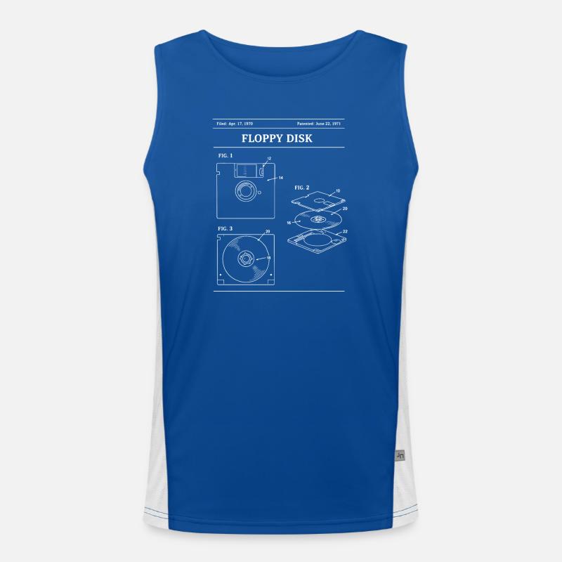 Retro-Disketten-Bauplan Funktionelles Kontrast-Tank Top für Männer 
