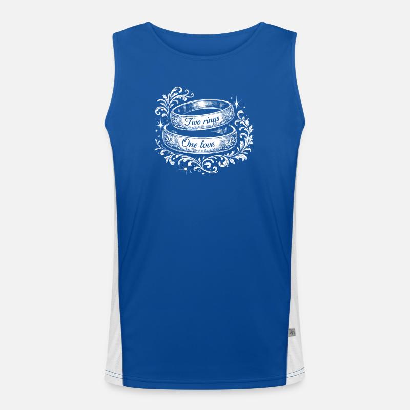 Zwei Ringe Eine Liebe Funktionelles Kontrast-Tank Top für Männer 