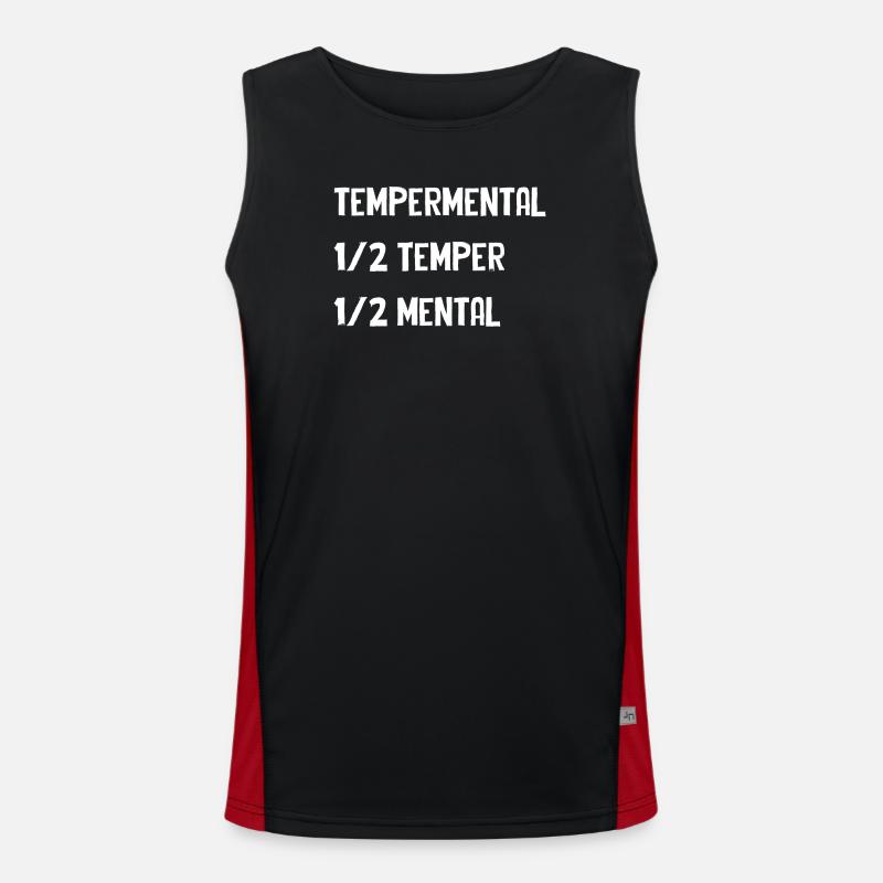 Tempermental split-typografi - Funktionel kontrast tanktop til herrer  - sort/rød
