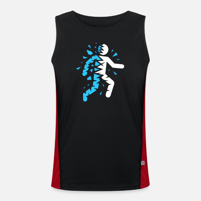 Blaue explodierte Silhouette Funktionelles Kontrast-Tank Top für Männer 