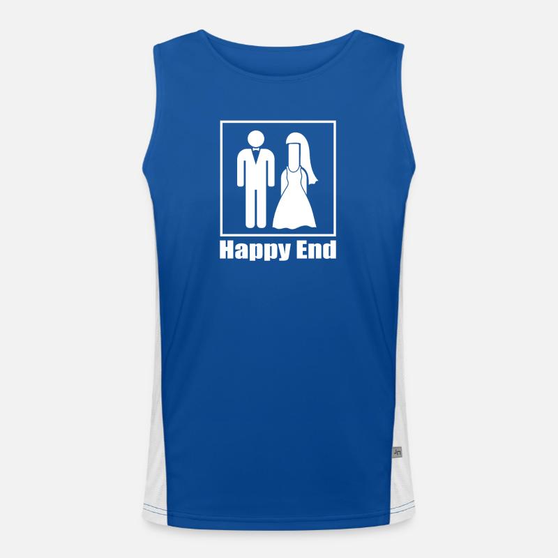 Das Wahre Happy End Hochzeit Funktionelles Kontrast-Tank Top für Männer 