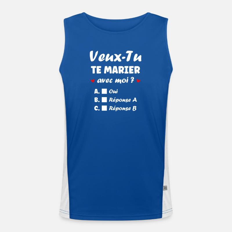Interaktiver Heiratsantrag Funktionelles Kontrast-Tank Top für Männer 