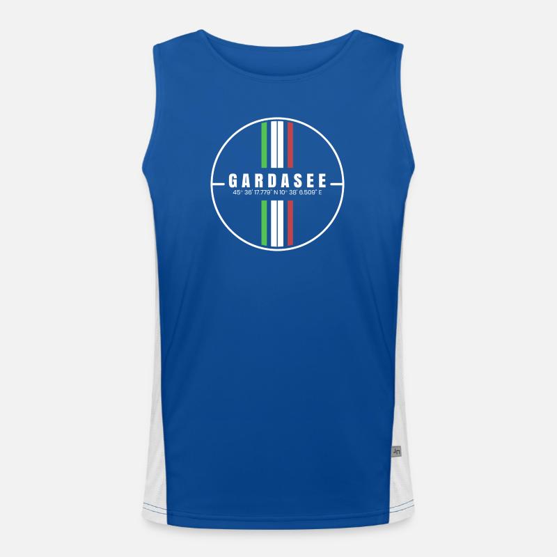 Lake Garda Coordinates Men's Functional Contrast Tank Top 