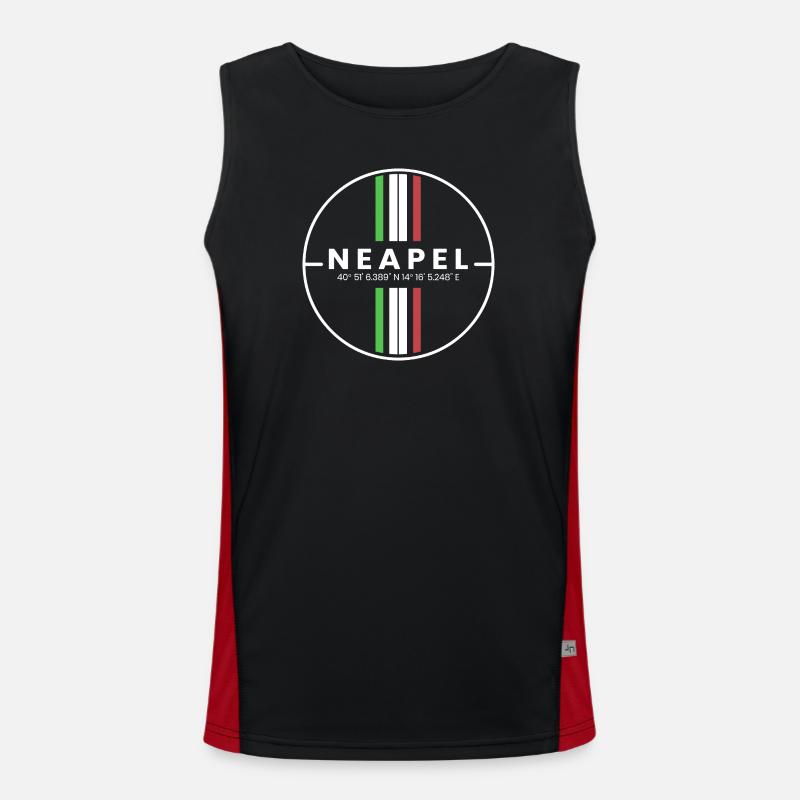 Naples Coordinates - Men's Functional Contrast Tank Top - black/red