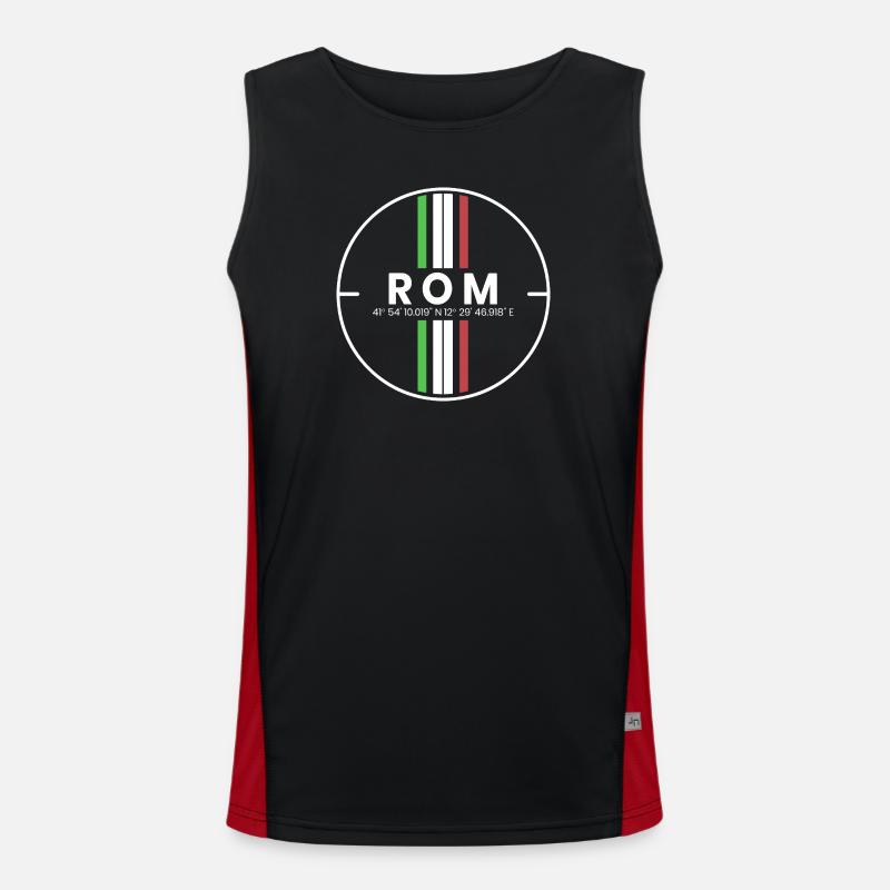Rome Coordinates - Men's Functional Contrast Tank Top  - black/red