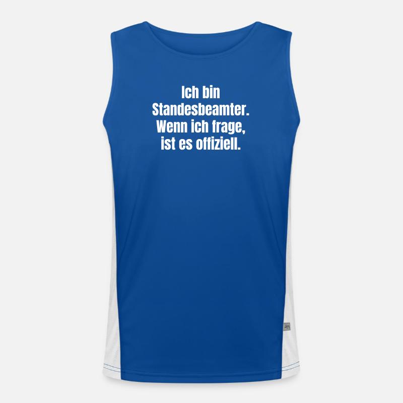 Ich bin Standesbeamter Spruch Funktionelles Kontrast-Tank Top für Männer 