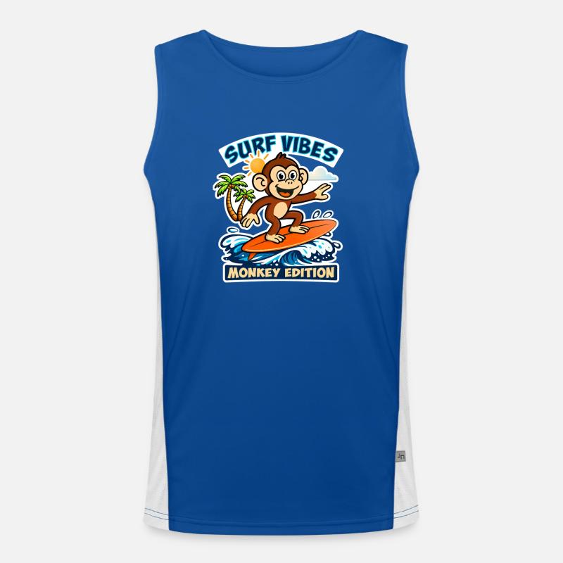 Surf vibes - monkey edition. Men's Functional Contrast Tank Top 