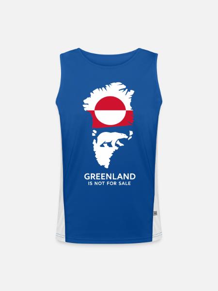 Greenland Polar Bear Flag Arctic Nature Gift - Men's Functional Contrast Tank Top  - royal/white - Front