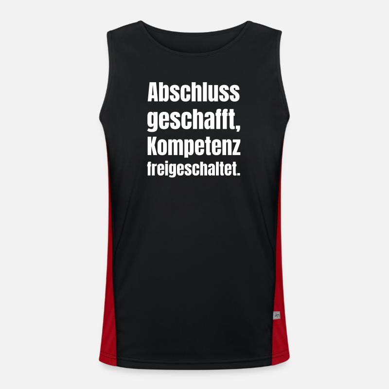 Graduation completed - competence unlocked - Men's Functional Contrast Tank Top  - black/red