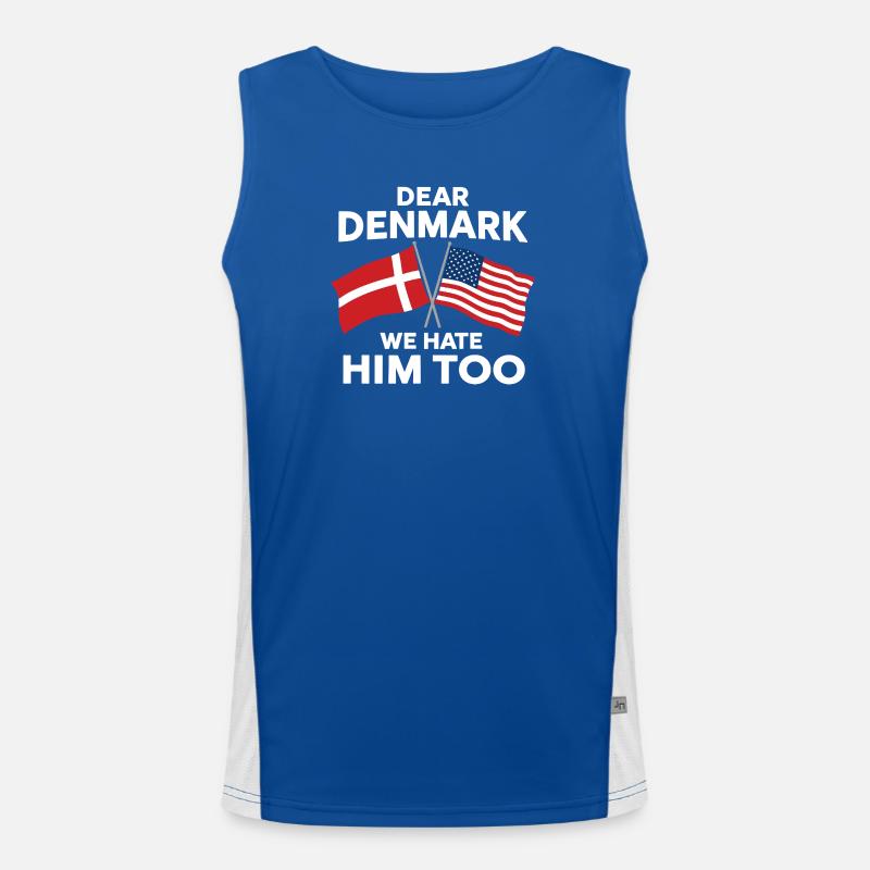 Dear Denmark We hate him Men's Functional Contrast Tank Top 