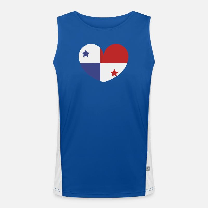 Drapeau du cœur du Panama Débardeur respirant contrasté Homme 