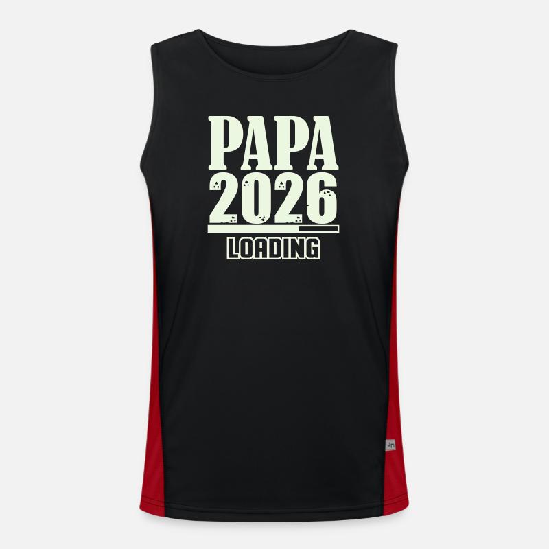 Papa 2026 Loading - Men's Functional Contrast Tank Top  - black/red