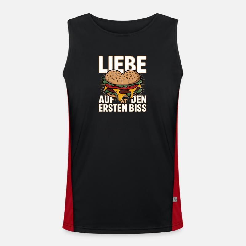  Liebe Auf Den Ersten Biss Herzburger Cheeseburger Funktionelles Kontrast-Tank Top für Männer 