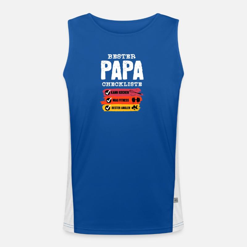 Bester Papa Checkliste  Funktionelles Kontrast-Tank Top für Männer 