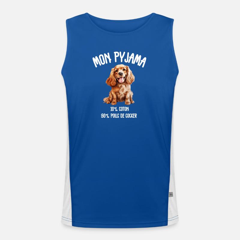 Cocker Spaniel Hundehaar-Pyjamas Funktionelles Kontrast-Tank Top für Männer 