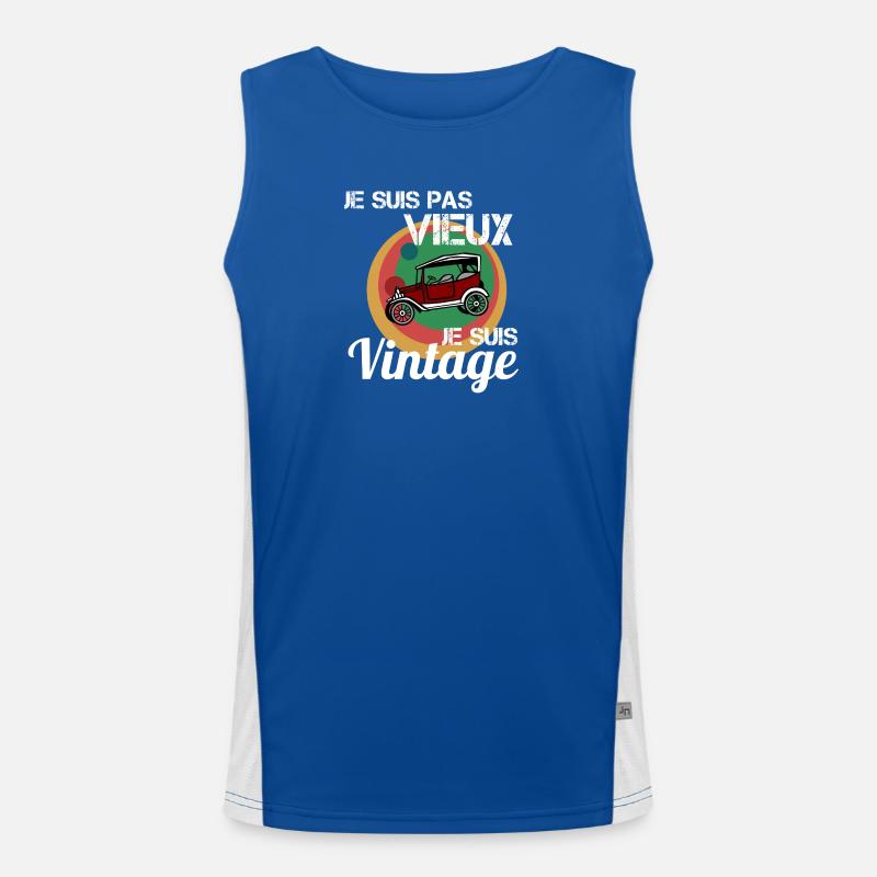 Ich bin kein altes Oldtimer-Auto Funktionelles Kontrast-Tank Top für Männer 