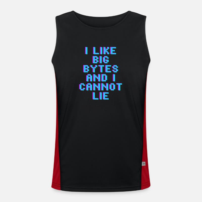 I like big bytes - Men's Functional Contrast Tank Top  - black/red