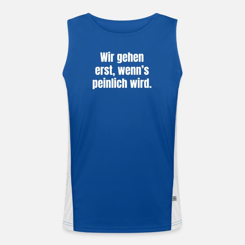 We only leave when it gets embarrassing Men's Functional Contrast Tank Top 