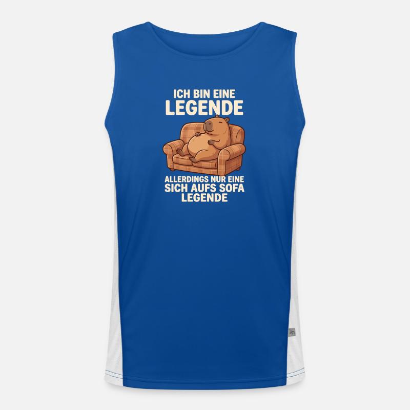 Capybara Sofa Legende lustiges Relax Motiv Funktionelles Kontrast-Tank Top für Männer 