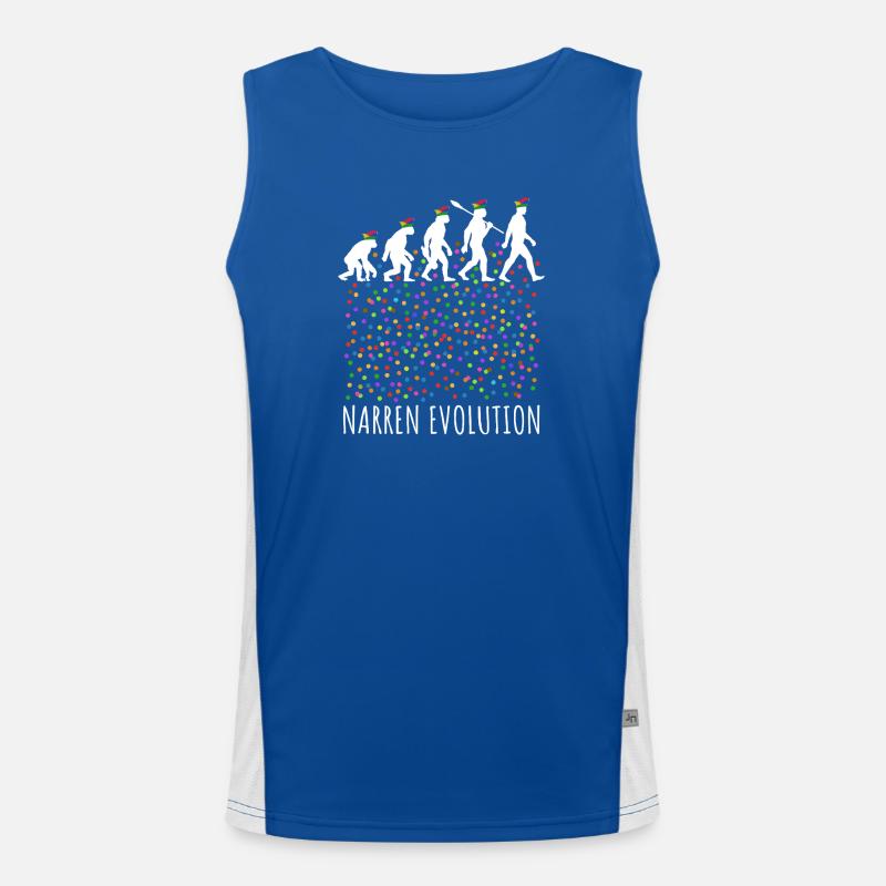 Narren Evolution | Homo Karnevalis | Fastnacht Funktionelles Kontrast-Tank Top für Männer 