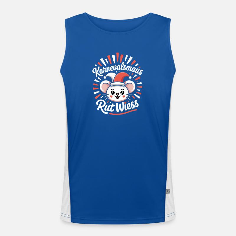 Karnevalsmaus Rut Wiess Köln Kölner Karneval Maus Funktionelles Kontrast-Tank Top für Männer 