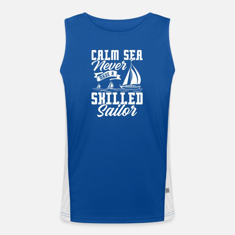 Calm Sea Never Made A Skilled Sailor Captain Sail  Funktionelles Kontrast-Tank Top für Männer 