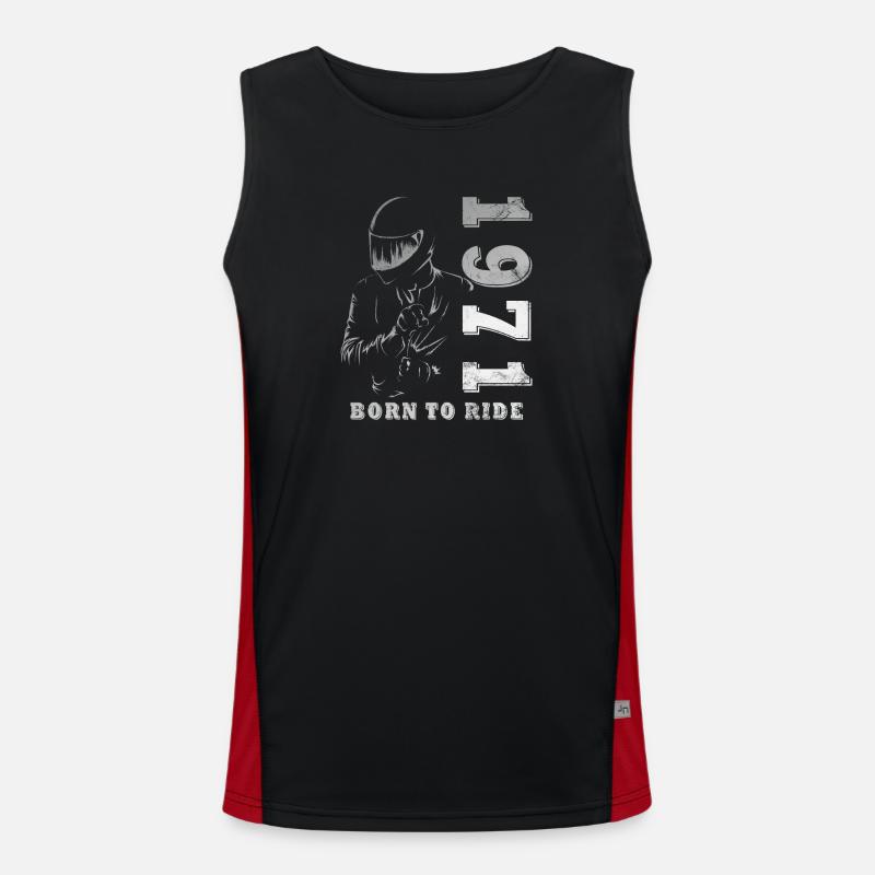 55. Geburtstag Geschenk Motorradfahrer 1971 Funktionelles Kontrast-Tank Top für Männer 