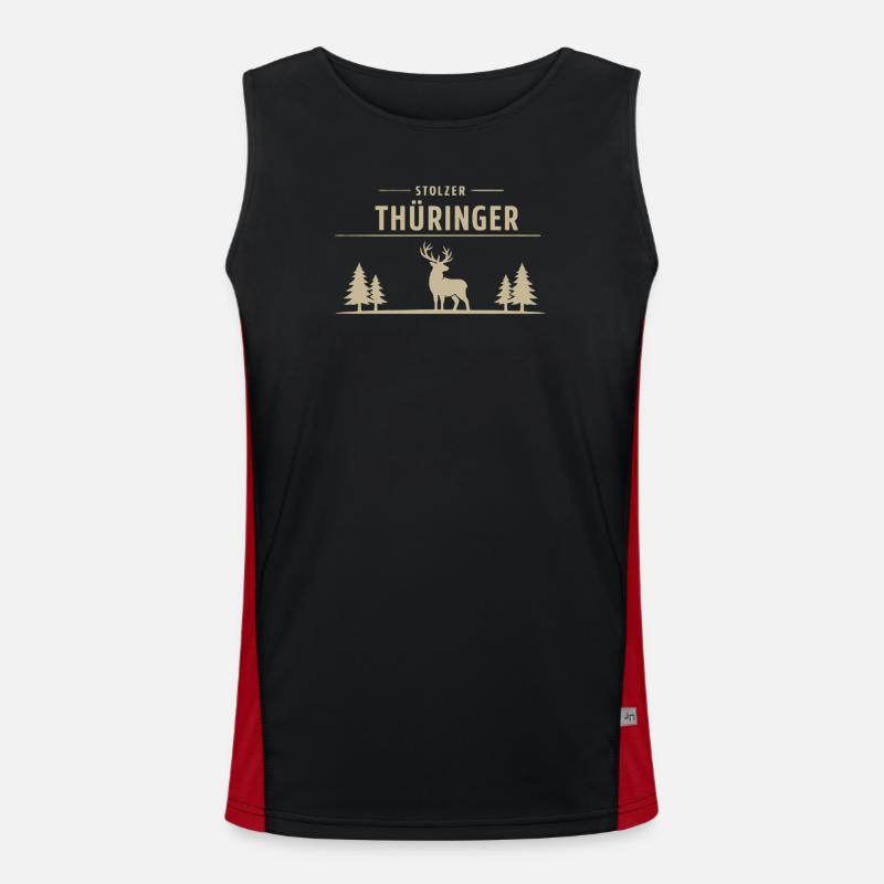 Proud Thuringian – Wald & Hirsch Design Débardeur respirant contrasté Homme 